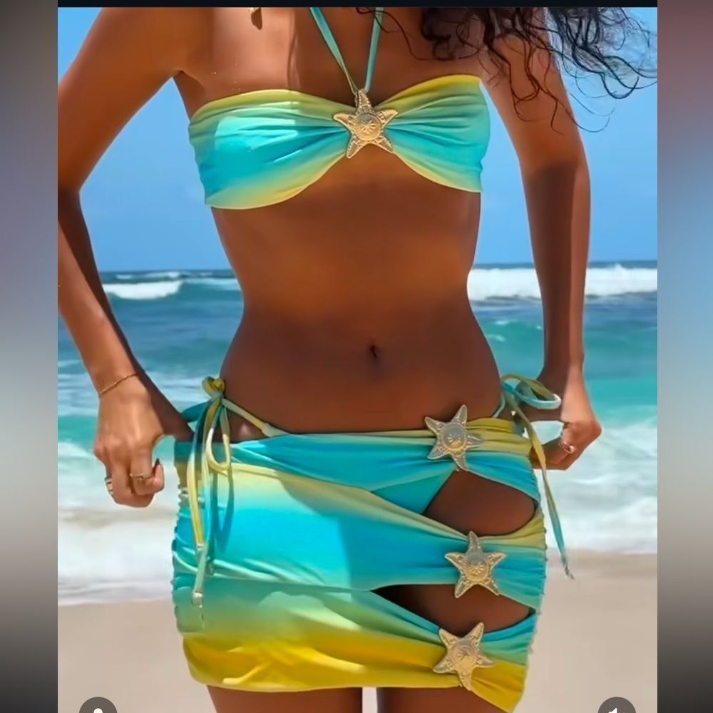NWT Blackbough Sand & Sea Three Piece Bikini Set